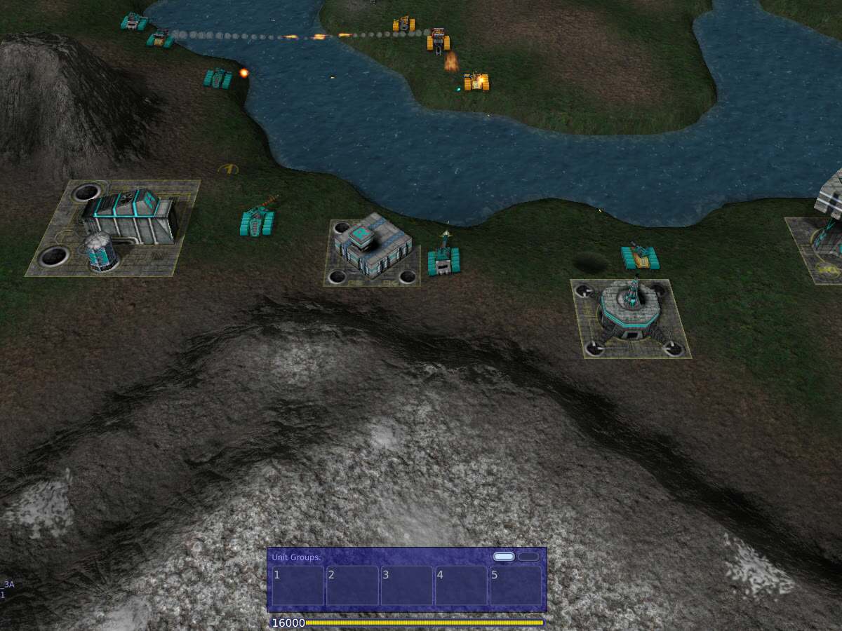 The same map in the stock Warzone 2100 renderer, holo disabled, for comparison